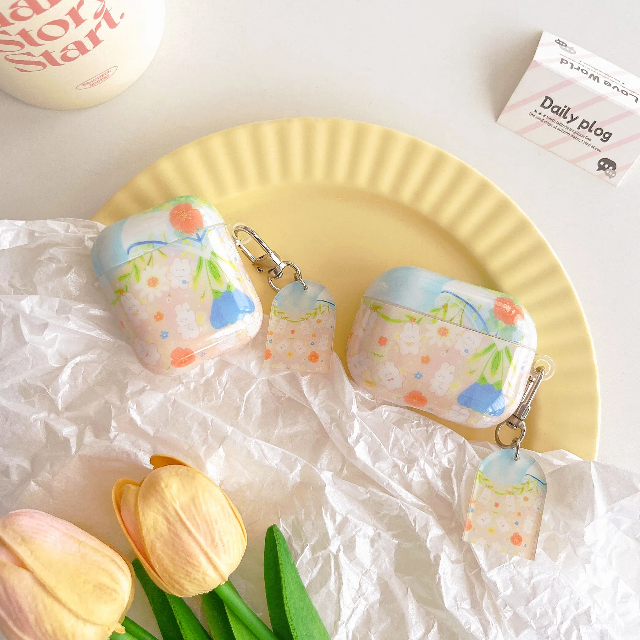 Красочные Летние Симпатичные наушники в виде цветка зайчика для apple airpods pro 3 pro2nd 1 2