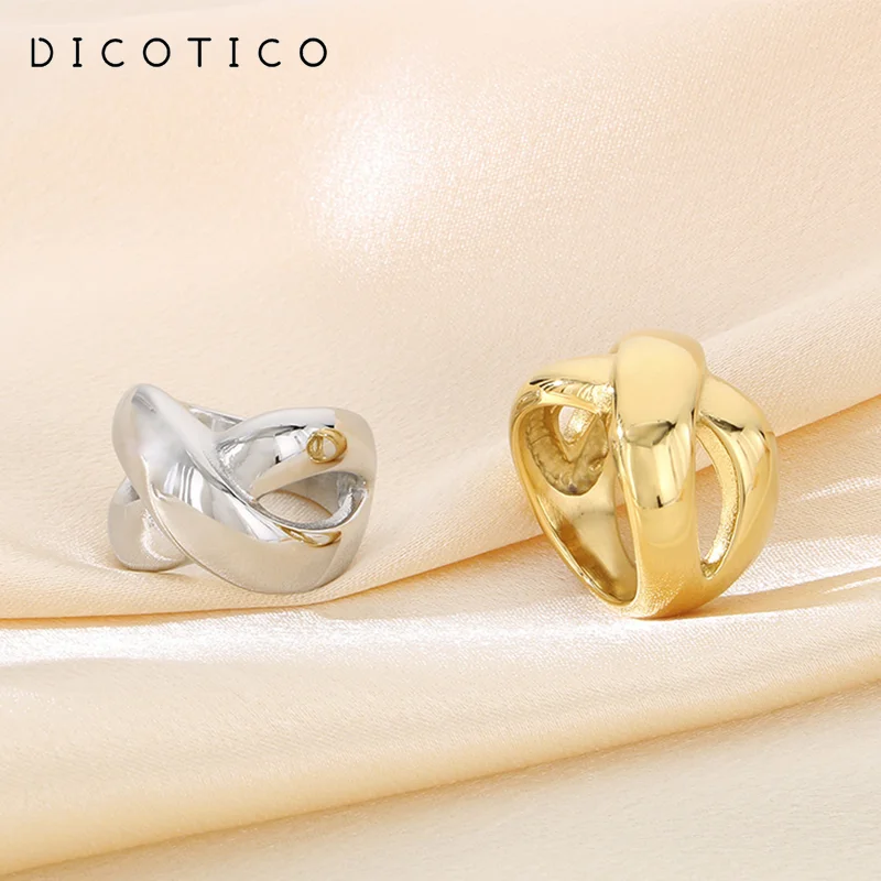 Простые модные новые массивные кольца X-образной формы для женщин блестящие