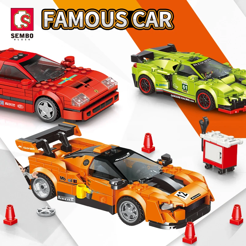 

SEMBO BLOCK Race Super Car Toys Bricks Hyper Car Building Blocks DIY Roleplay STEM Collectible Model Kits Gifts Child Adults