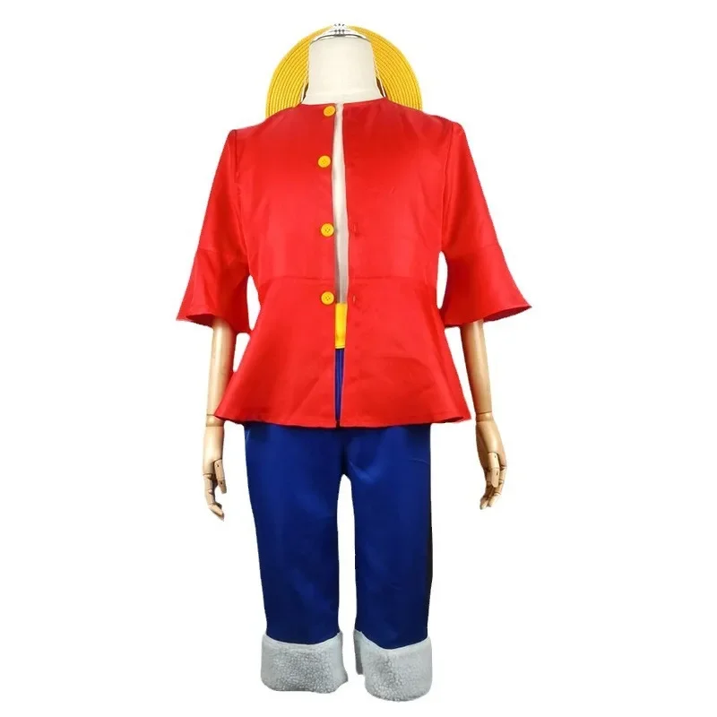 Аниме Луффи Косплей Traje Com Chaphi De Palha Para Meninos Хэллоуин Карнавальная форма Casaco Calças Cinto