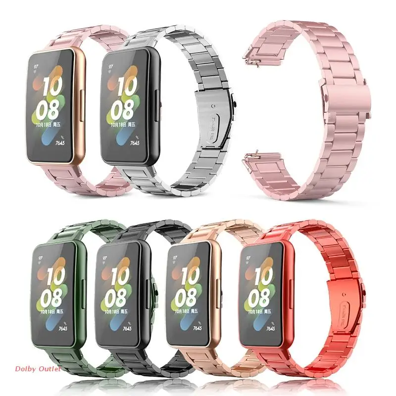 

for huaweiBand 7 Adjustable Metal Loop Strap Wristband Smart Watch Bracelet Belt