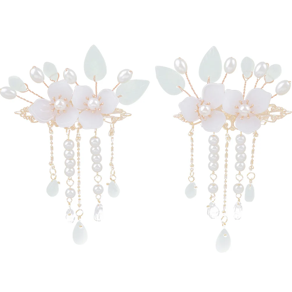 

Pair Clip Traditional Chinese Hairpin Female Women Clips Hanfu Lady Vintage Hairpins Tassel Barrettes