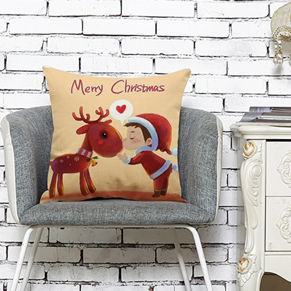 

Стильный праздничный Чехол-подушка с украшением в виде Санта-Клауса, Рождества, лося, постельное белье, чехол для подушки, Новогоднее украше...
