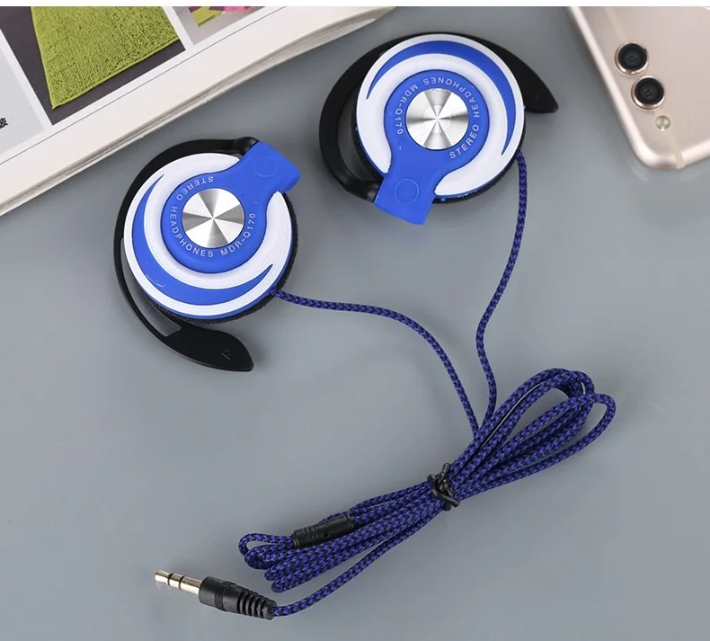 

New 3.5mm Wired Headphones HIFI Heavy Bass Headset Over-ear Adjustable Ear Hook Earphones Music Earphone For Phone