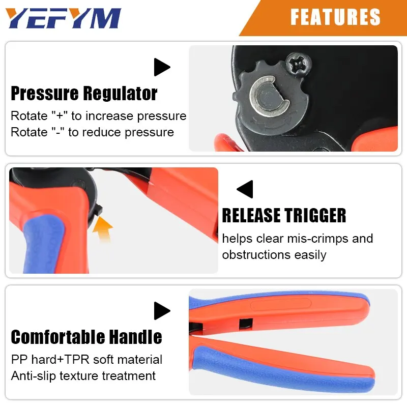 Мини-многофункциональные плоскогубцы YM-58BS с прямой ручкой из углеродистой стали