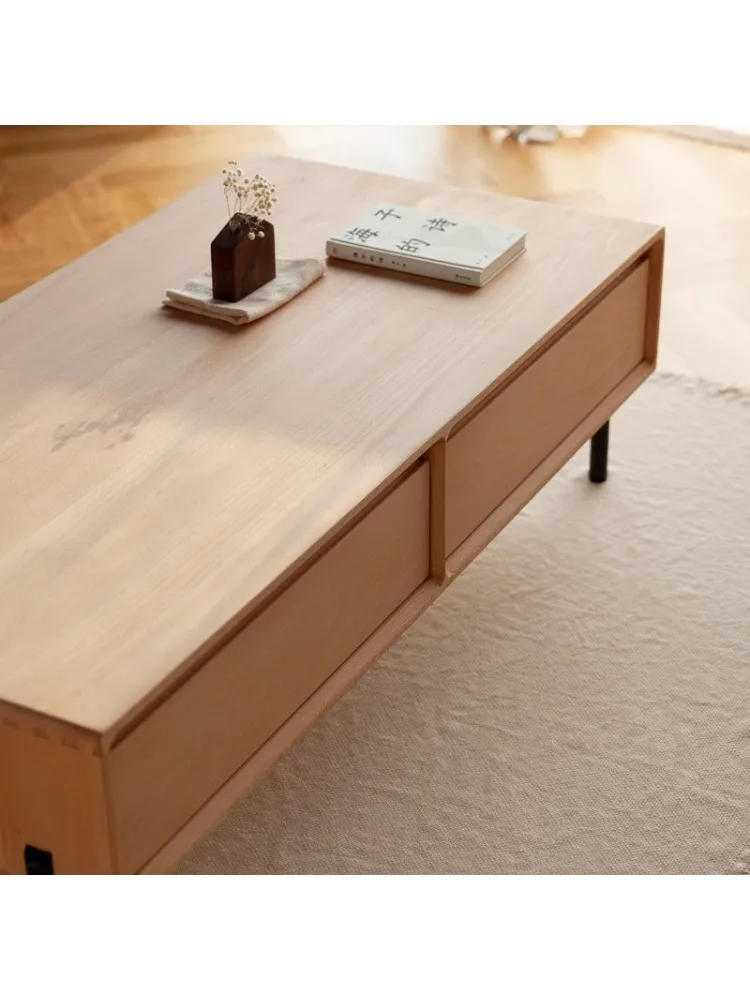 Простой скандинавский чайный столик из черного ореха и дерева прямоугольный