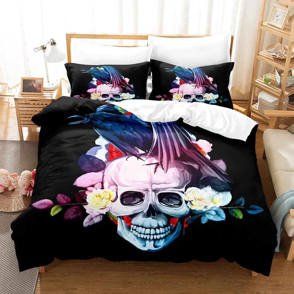 

Skeleton Bedding Set Single Twin Full Queen King Size Color skull Bed Set Aldult Kid Bedroom Duvetcover Sets 3D Print 038