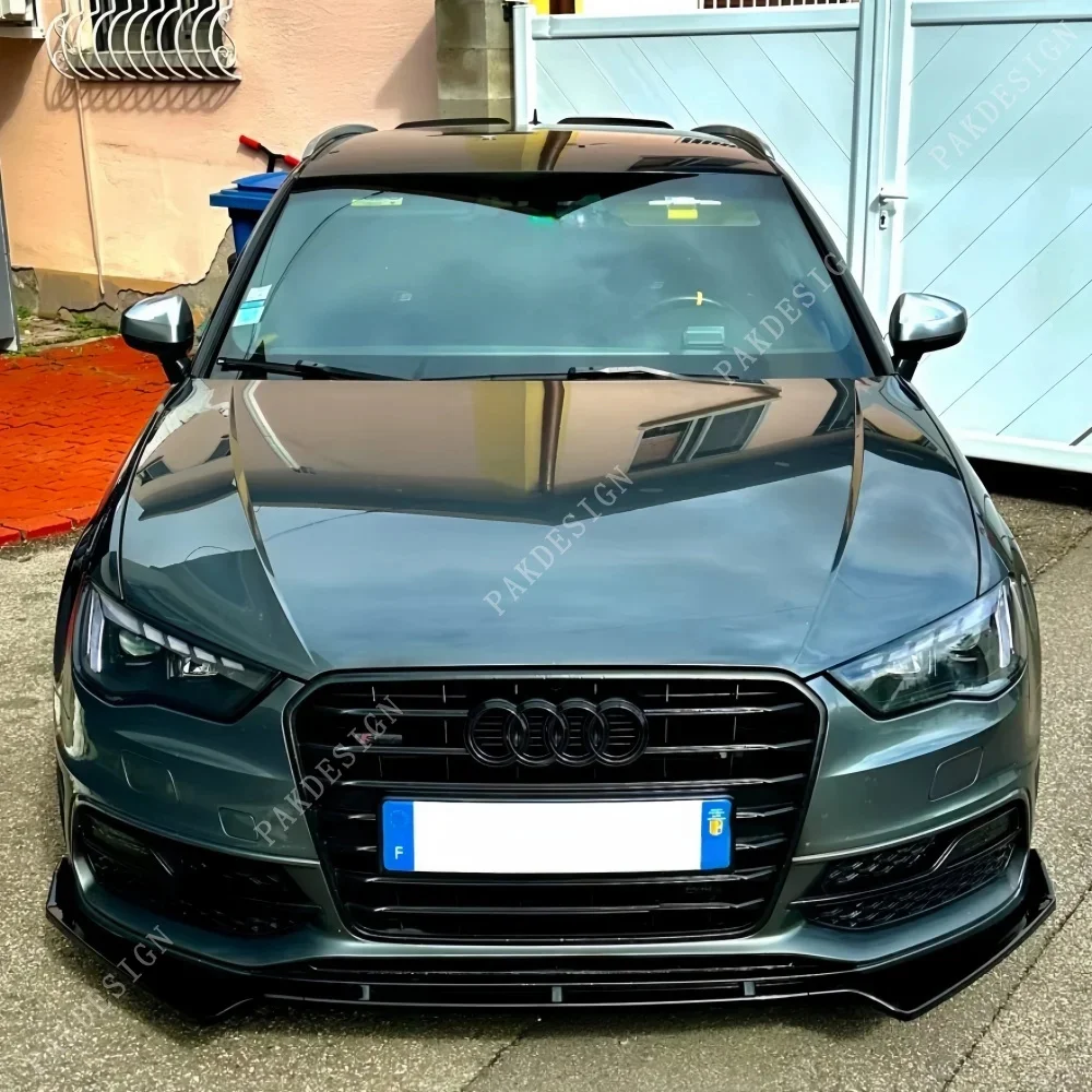 

Передний бампер, спойлер, сплиттер, диффузор для Audi A3 S3 8V TFSI TDI S-line 2013-2016, предварительно фейслинг, ABS, черные комплекты кузова, тюнинг