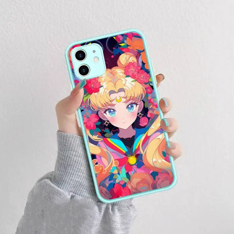 S-Sailor-moonS Phone Case for iPhone 14 11 12 13 Mini Pro Max 8 7 Plus X XR XS MAX Translucent Matte Cover