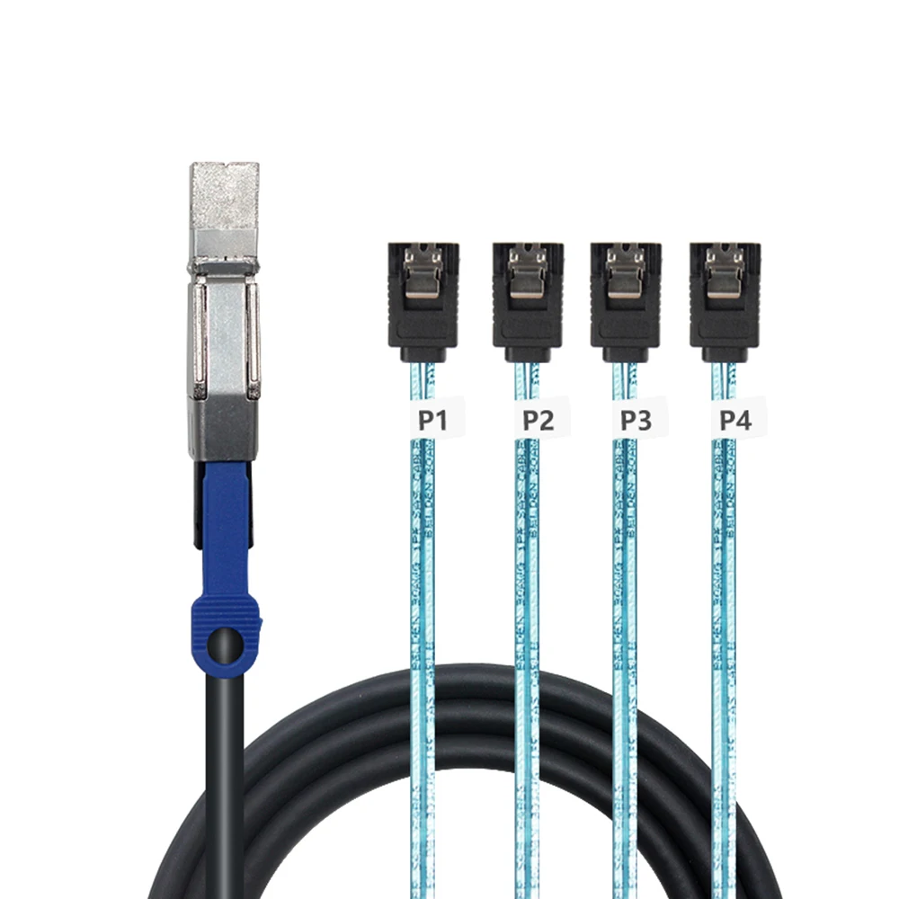 Высокоскоростной кабель для внешнего жесткого диска сервера Mini SAS HD SFF-8644 to 4 SATA с