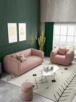 luxury sofa for two and three people small living room apartment bedroom whole atmosphere pink nordic velvet sofa