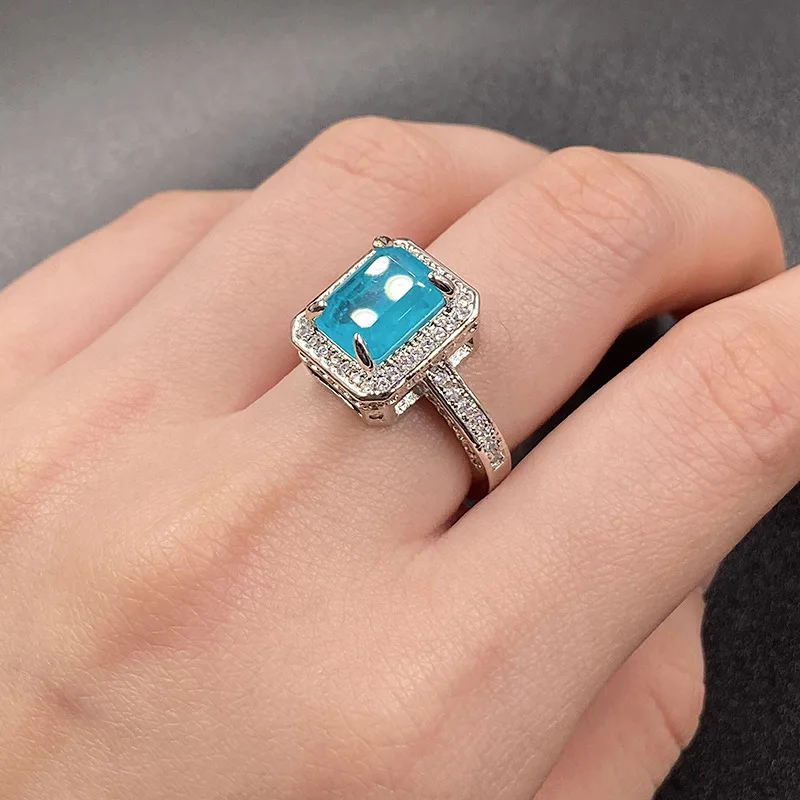 

Real 925 Sterling Silver Origin Sapphire Gemstone Ring for Women Fine Wedding Bands Anillos De Sapphire Rings Females