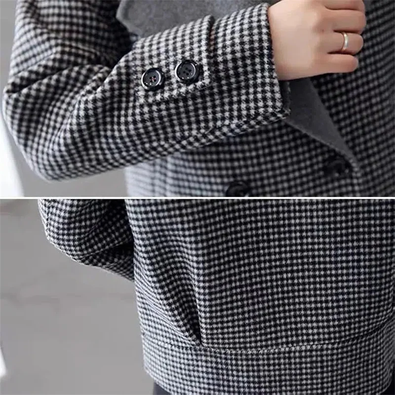 Короткие ароматные клетчатые куртки женские осень-зима 2021 новое пальто