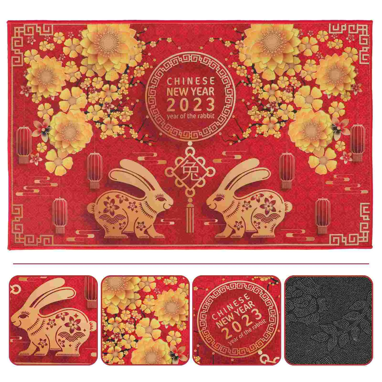 

Rug Mat Door Indoor Year Front New Entrance Bathroom Floor Doormat Rugs Chinese Matswelcome Bath Kitchen Area Porch Rabbit