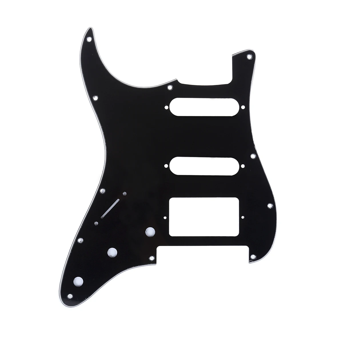 Фото Musiclily Pro Left Handed 11-Hole Modern Style ST HSS Guitar Pickguard for American/Mexican ST Floyd Rose Bridge Cut №1