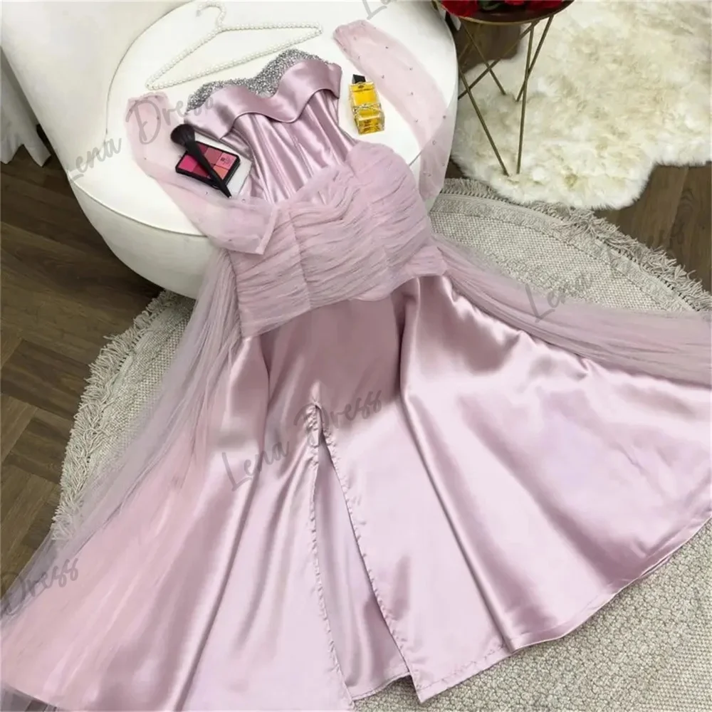 Женское блестящее атласное платье с рыбьим хвостом обручальное вечернее бальное