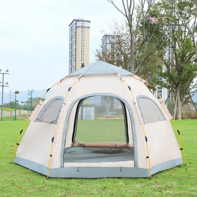 6person Tent Camping Folding Outdoor Fully Automatic Speed Open Rain Proof Sunscreen Wilderness Camping Portable Equipment 4