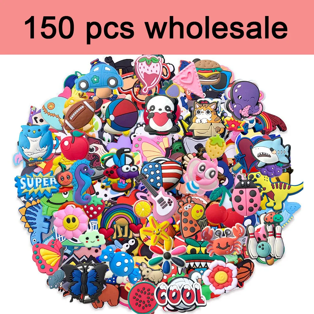 

Подвески для обуви, аксессуары для кроксов, 150 шт. в упаковке, случайные булавки для мальчиков и девочек, детские и женские рождественские по...