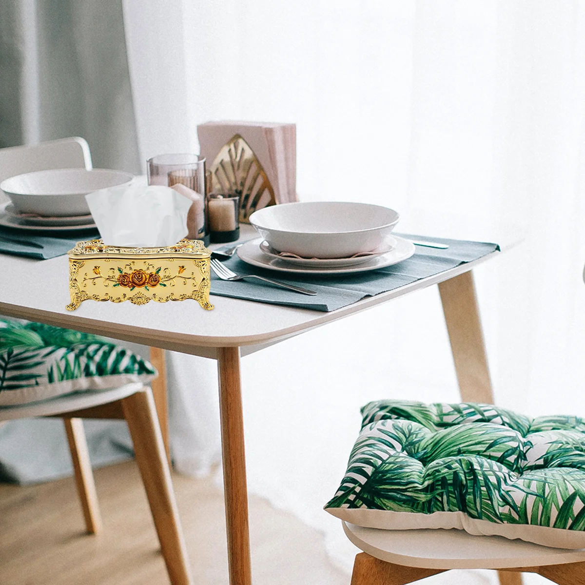 

Tissue Box Napkin Holder Cover Dispenser Storage Case Rectangular Bathroom Container European Style Toilet Paper Dryer Table