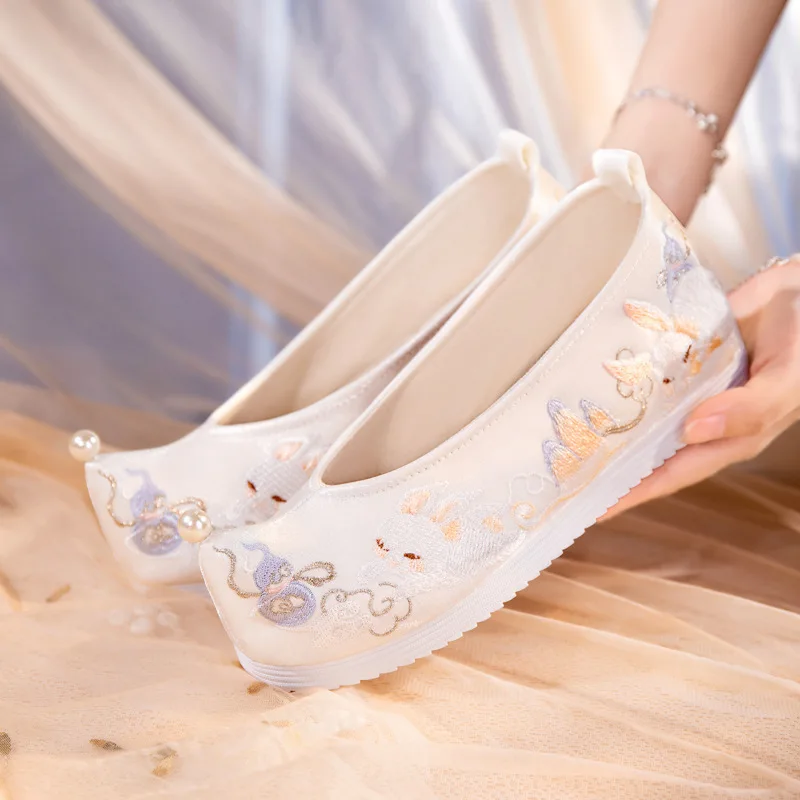 Новинка Весенняя антикварная одежда MW39 обувь с жемчужными вставками внутри Ming