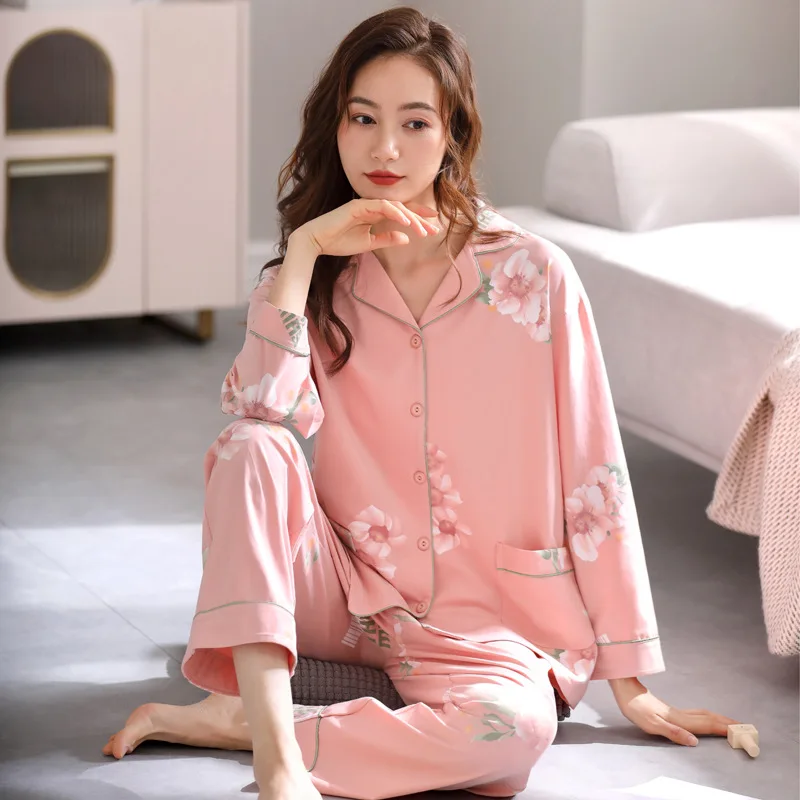Pickbird Women's Pajamas Set 100% Cotton Button-up Sleepwear Lightweight Pjs Soft Long Sleeve Casual Loose Loungewear
