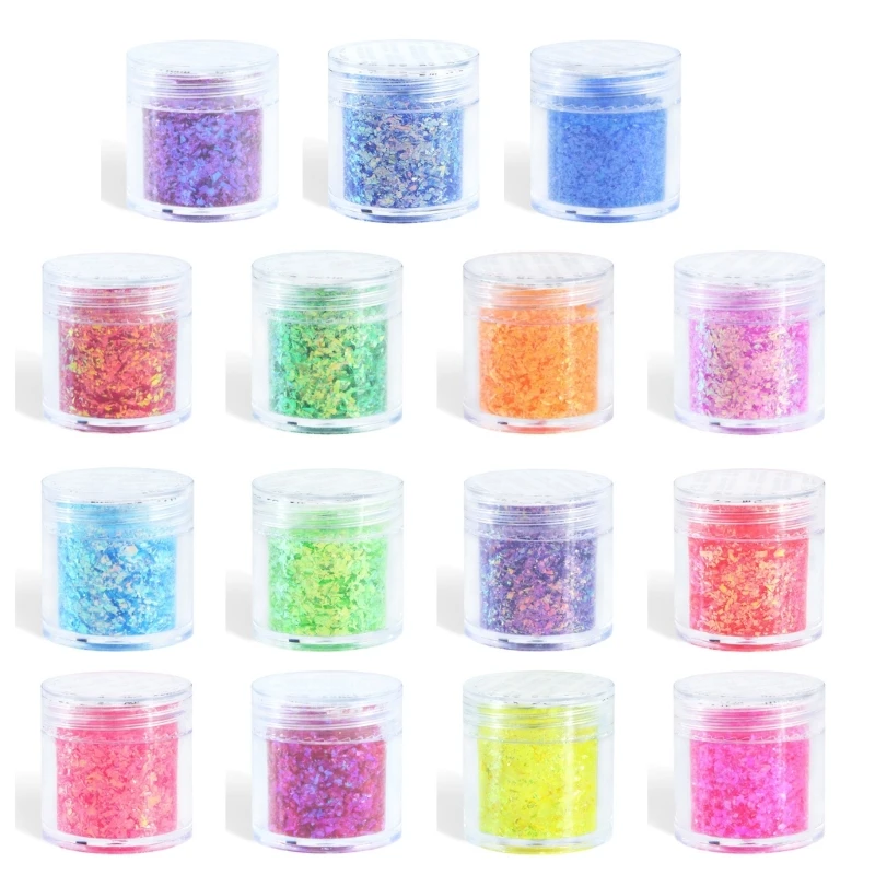 

E0BF 15 Colors Glass Paper Glitter Flakes Decorations Glitter Sequins