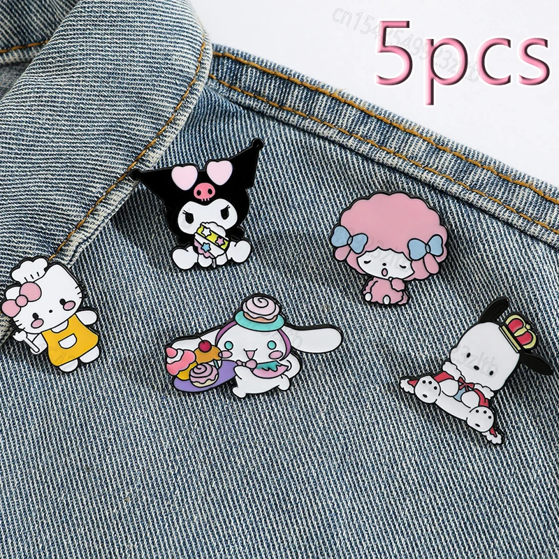 1 комплект брошь Hello Kitty милая эмалированная булавка My Sweetpano металлический значок