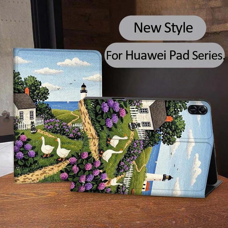 Фото Creative Landscape Design For Huawei MatePad Air SE Pro M6 M5 M2 T10s T5 10 11 12.6 11.5 12 X 10.8 Inch 10.1 Tablet Case №4