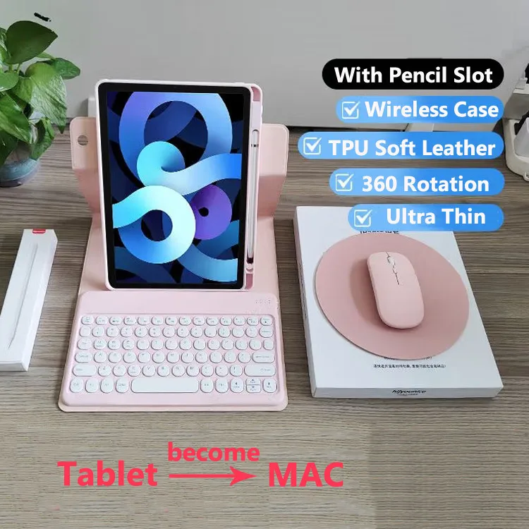 Чехол с круглой клавиатурой для Redmi Pad Pro 12 1 10 61 дюйма SE 11 Xiaomi Poco 6S 4 5 6 кожаный чехол