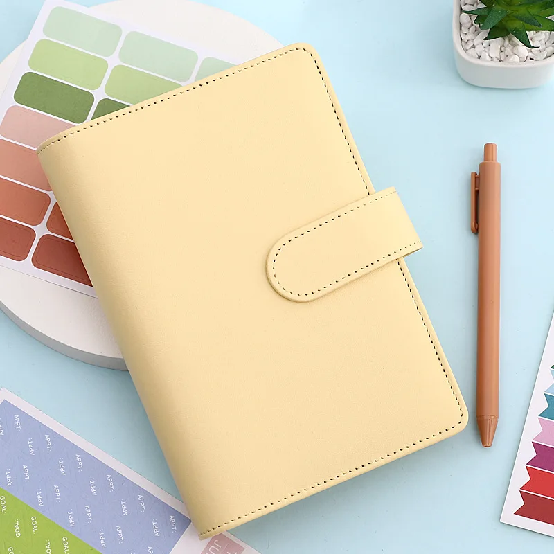 

Pvc Notebook Binder Portable Long-time Helper Cash Envelope A6 Macaron Gift Hand Book For Financial Management Easy To Use