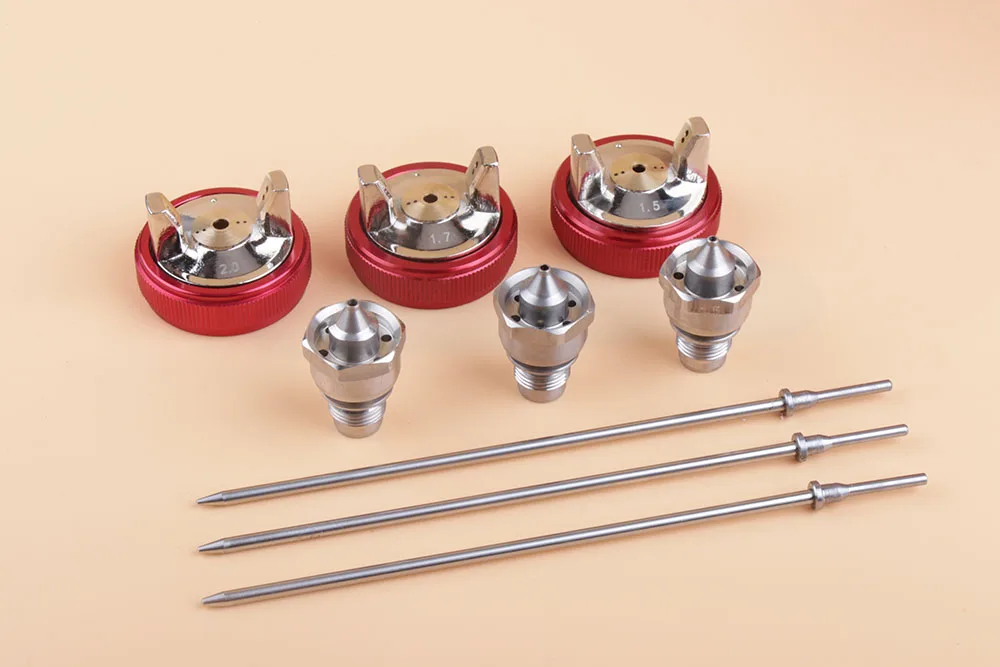 

1,5 мм, 1,7 мм. 2,0 мм, игла, сопло, набор воздушных колпачков для распылителя R500 LVLP, набор насадок для воздушного распылителя