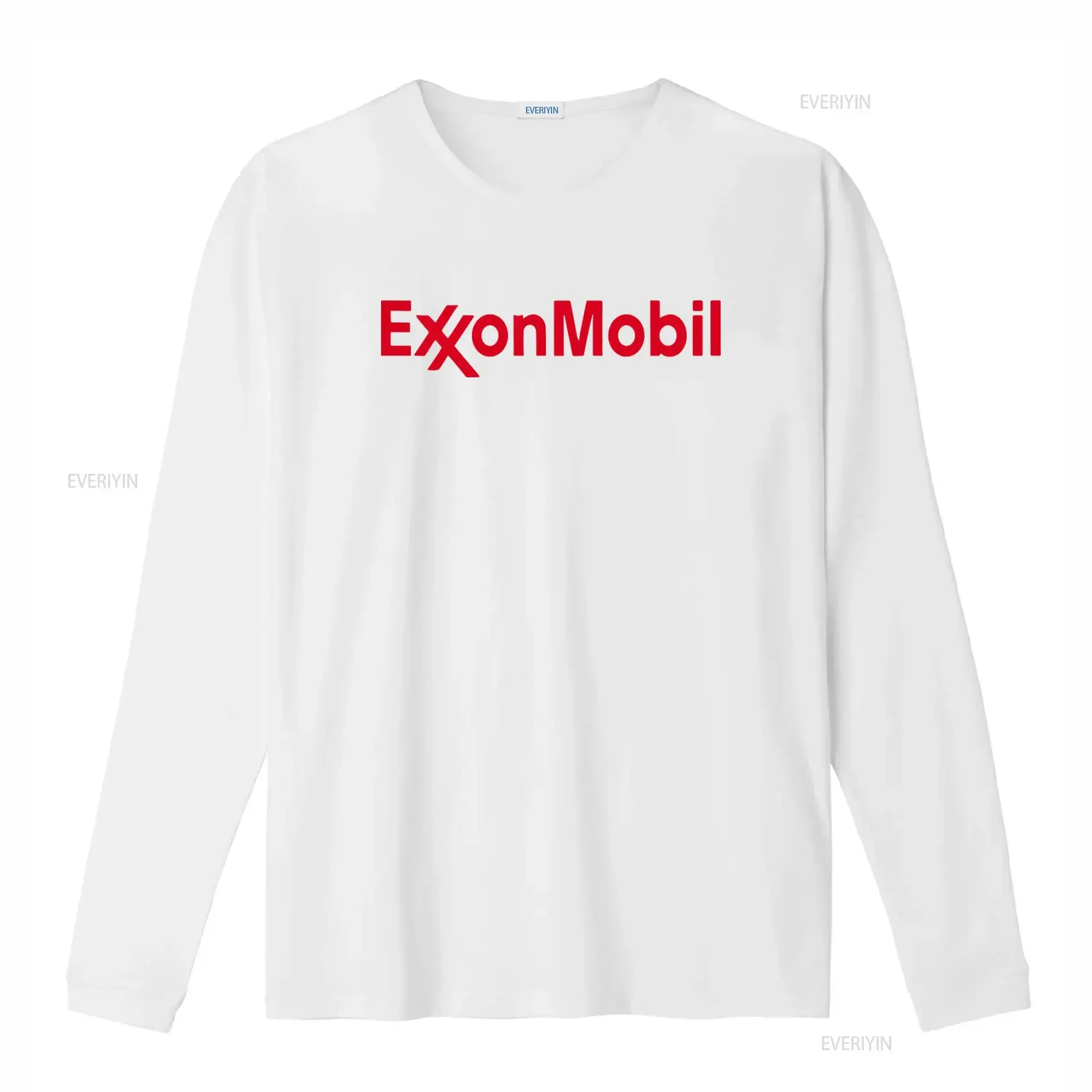 Фото Мужская серая футболка с логотипом Exxon Mobil, размеры S-5XL, винтажная, с эффектом потертости, унисекс, стильная, повседневная, слегка удобная, с графическим принтом, в стиле стритвир №4