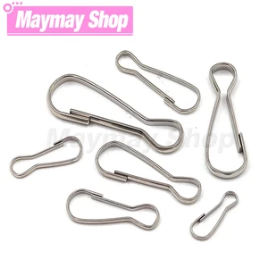 100Pcs Spring Clip Hooks Snap Buckle Stainless Steel For Purse Zipper Pull Lanyards Paracord Badge Keyring Keychain Accessory