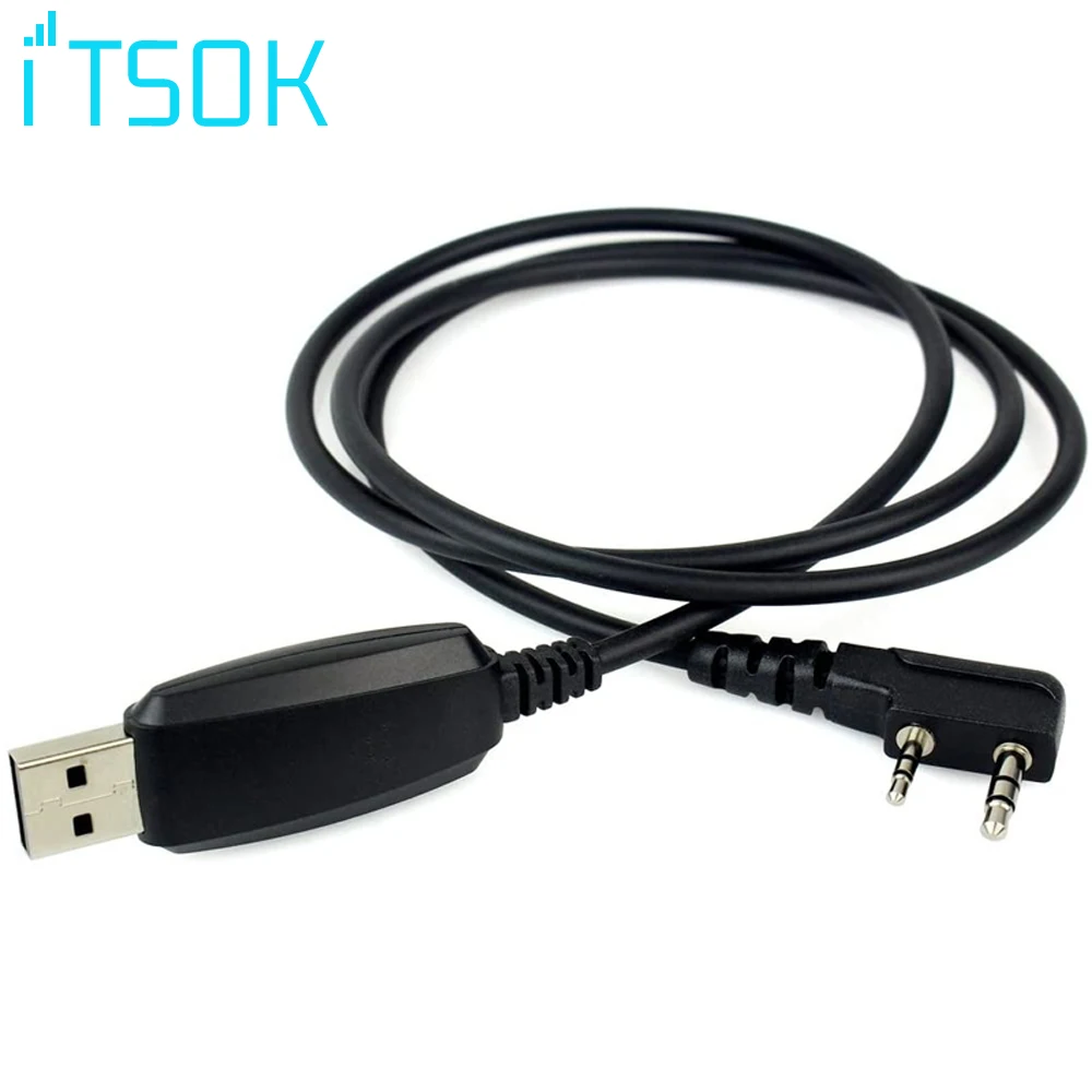 Enlarge BAOFENG 2 Pins Plug USB Programming Cable for Walkie Talkie for UV-5R serise BF-888S Kenwood wouxun Walkie Talkie Accessories CD