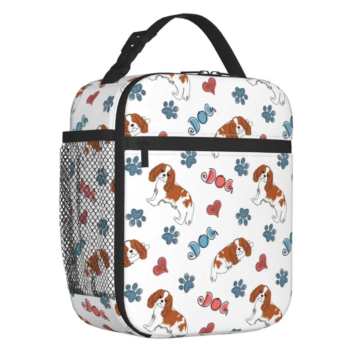 

Cavalier King Charles Spaniel Insulated Lunch Bag for Work School Cute Dog Resuable Cooler Thermal Bento Box Women Kids