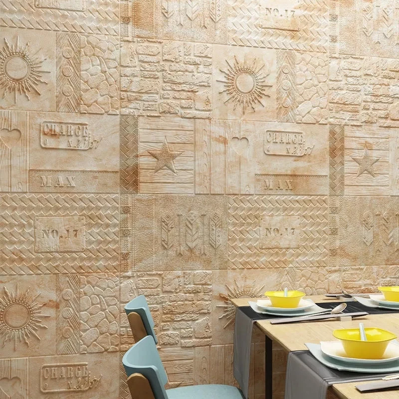 3D Wallpaper Self Adhesive Woodr Grain Wall Sticker Soft Package Kindergarten Walls Decoration Waterproof Foam |