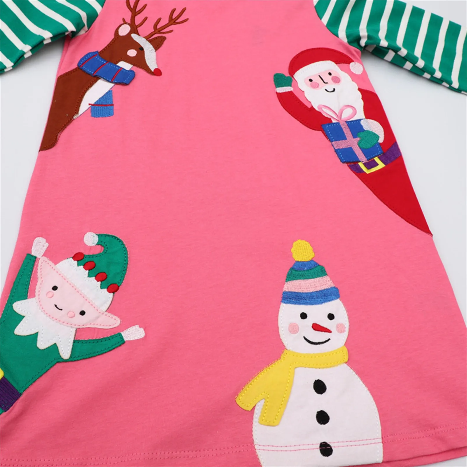 Одежда 2024 платья с длинными рукавами для маленьких девочек рождественское