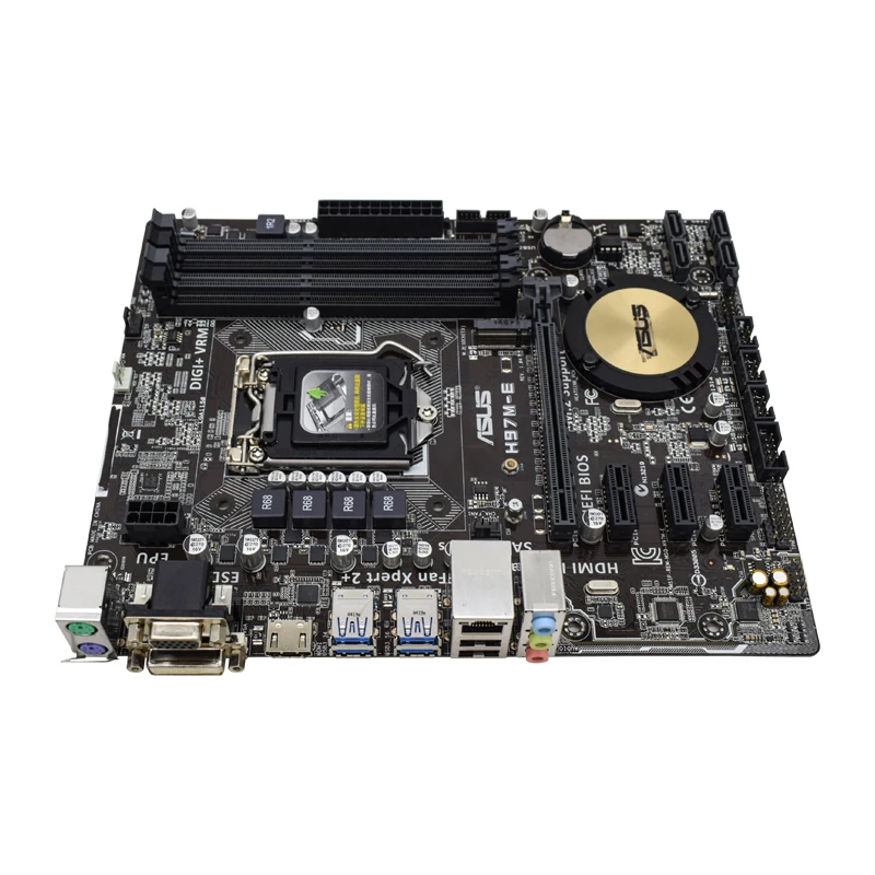 1150 Материнская плата ASUS H97M-E системная DDR3 16 ГБ Intel H97 PCI-E 3 0 USB3.0 VGA Micro ATX для Core i3-4160 cpu -