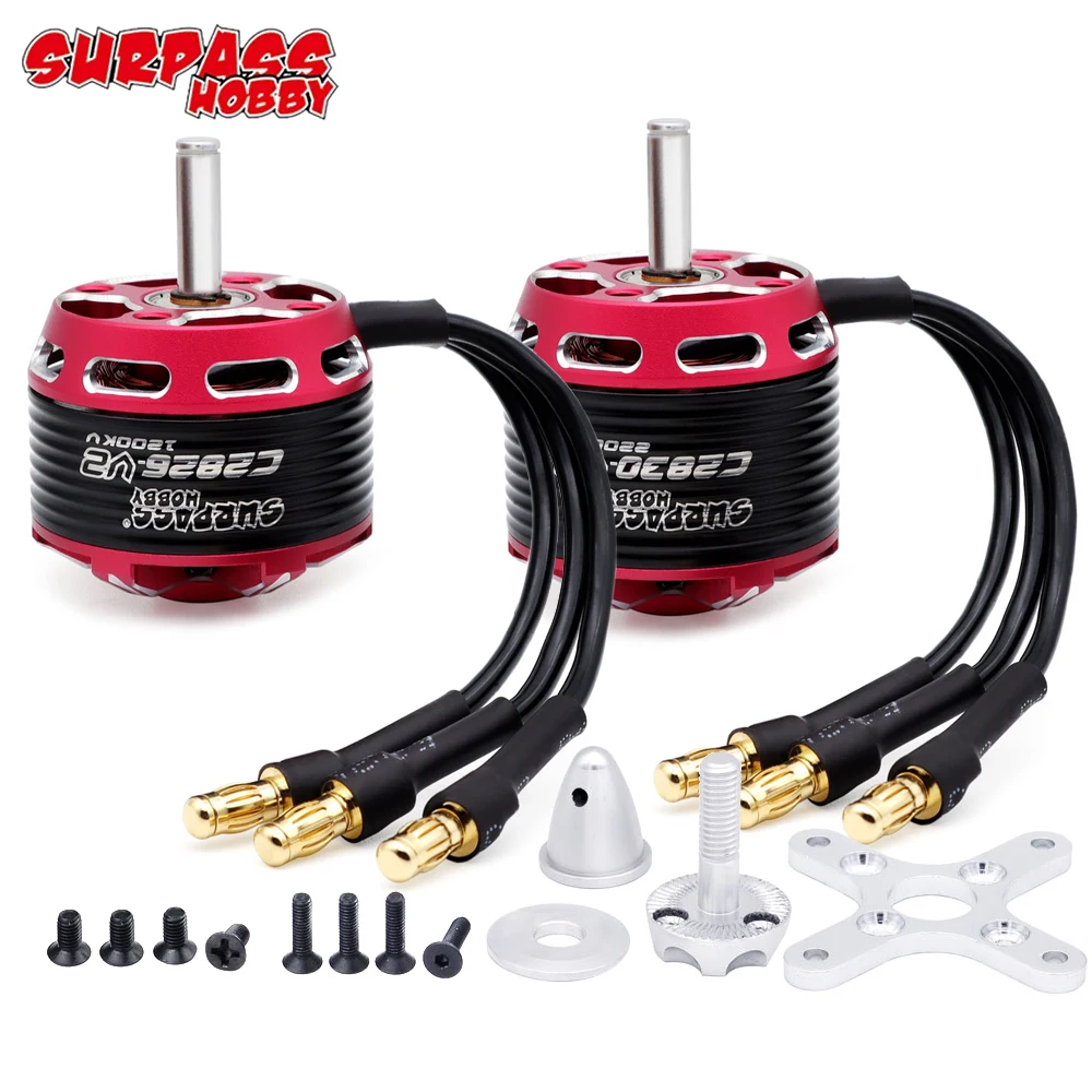 Surpass Hobby C2822 C2826 C2830 C2834 C2838 V2 2-3S 2-4S 14-полюсный бесщеточный мотор с внешним ротором для самолета с неподвижным крылом