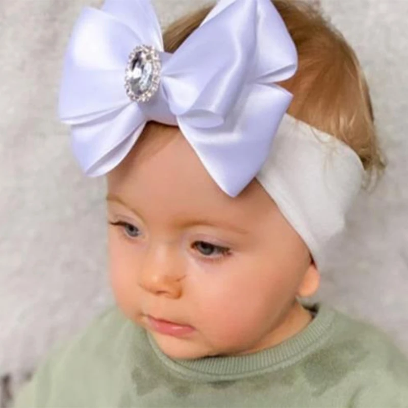 Big Satin Bowknot Headband for Baby Girl infant toddler Bow Headdress headwear