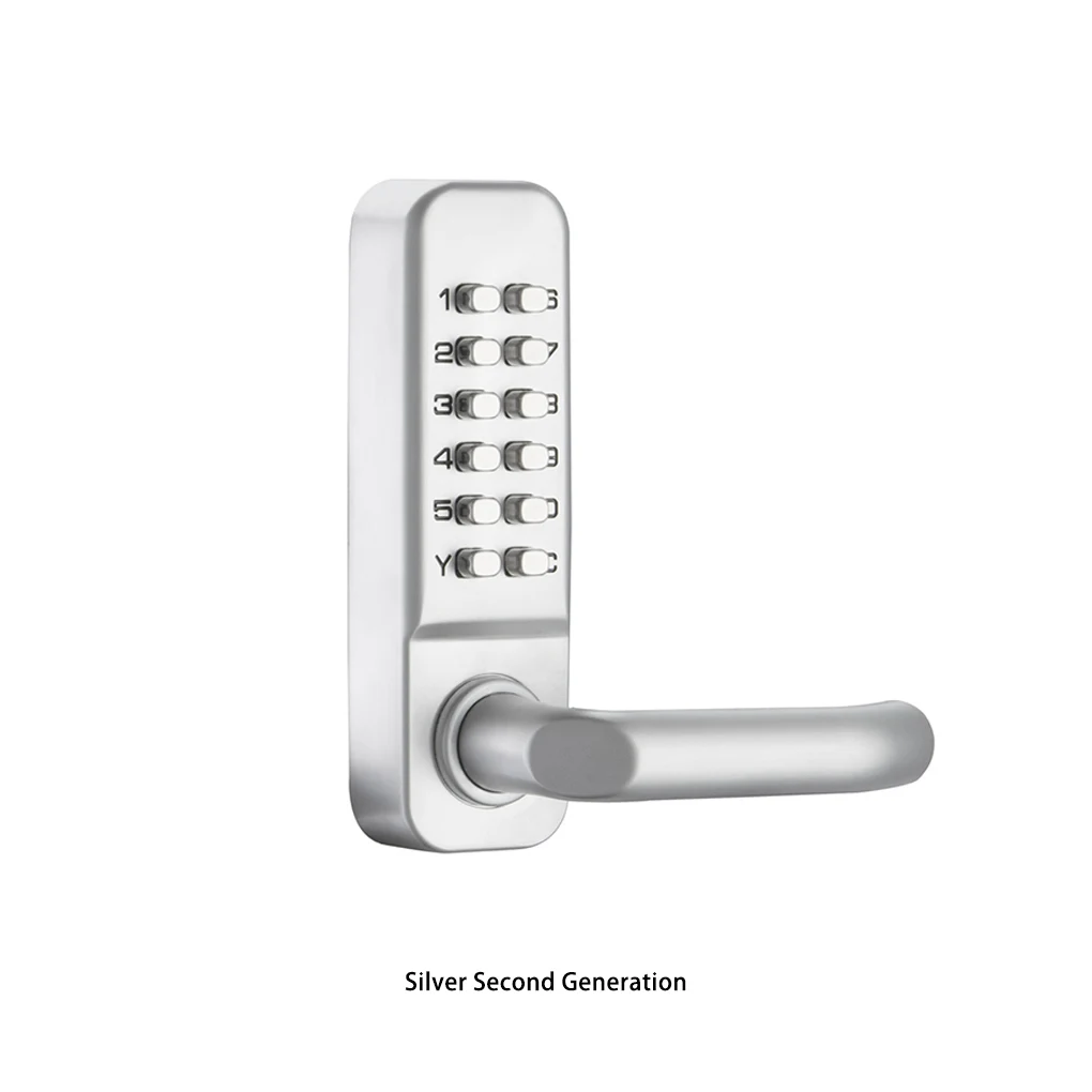

Handle Keyless Mechanical Digital Door Lock Code Password Latch Battery-Free Zinc Alloy Waterproof Metal Garden Gate