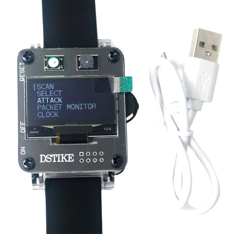 

Deauther Watch SE Wristband Wearable ESP8266 Development Board with Built in 500mah Battery ONLY Support 2.4GHz