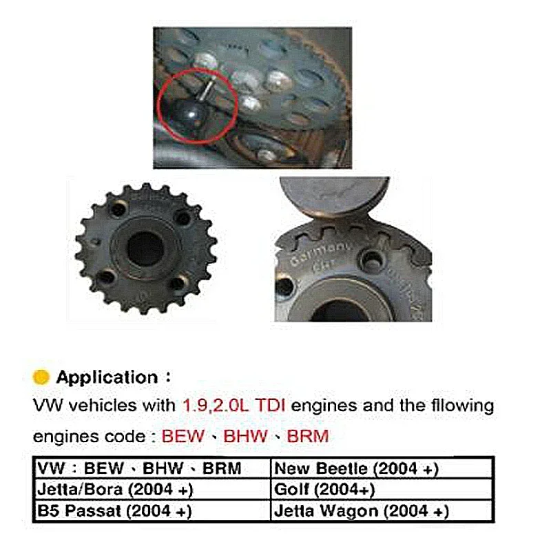 Набор инструментов для синхронизации коленчатого вала дизельного двигателя VW Audi