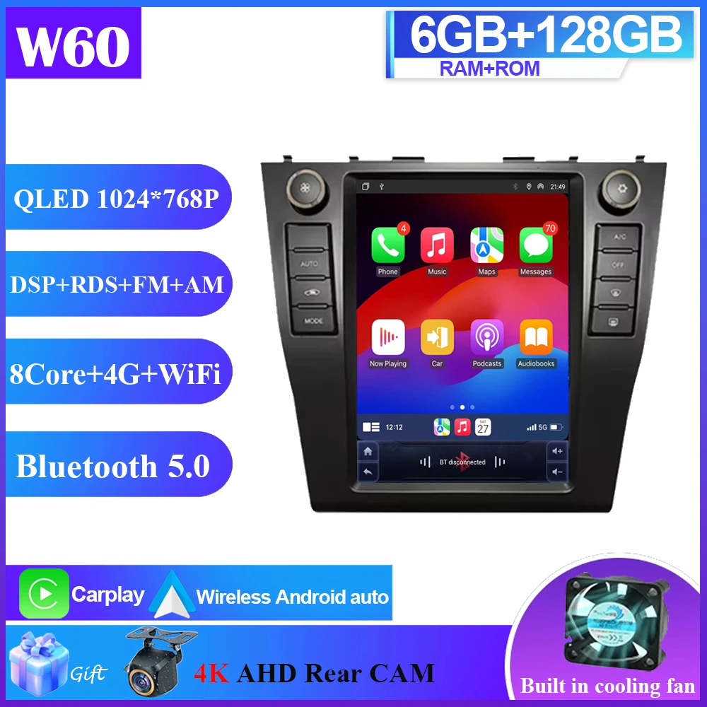 

9,7-дюймовый Android14 для Toyota Camry 6 XV 40 50 2006-2000 2011, авторадио, автомобильный мультимедийный плеер, GPS-навигация, 5G, многофункциональный