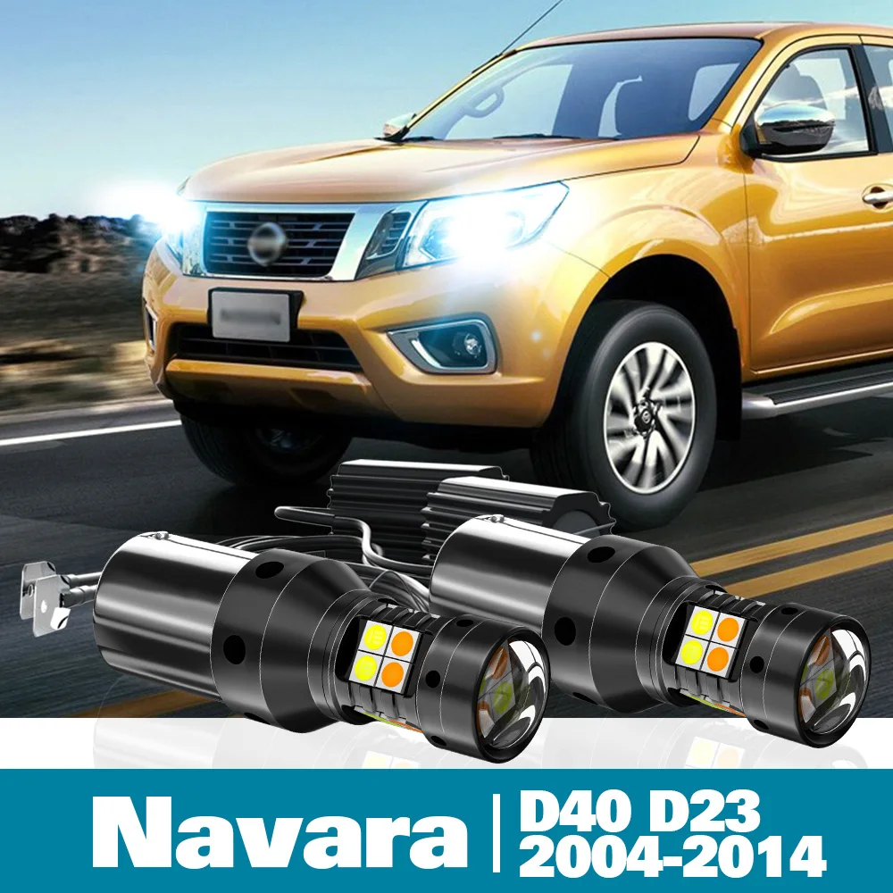 

2x LED Dual Mode Turn Signal+Daytime Running Light DRL For Nissan Navara NP300 D40 D23 Accessories 2004-2020 2011 2012 2013 2014