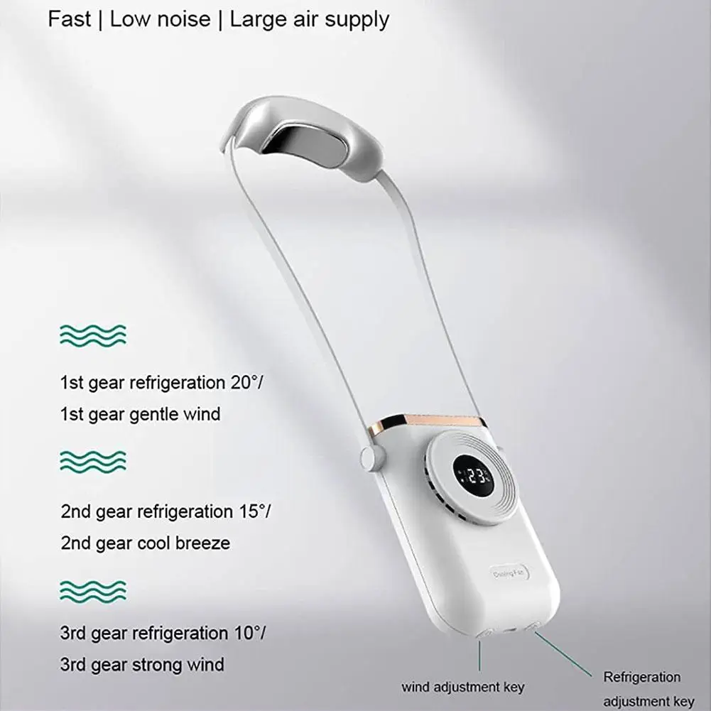 

Mini Portable Bladeless Neck Fan Usb Rechargeable Mute Hanging Speed Adjustable Outdoor Cooling Fan Air 3 Cooler Fans Summe D1b6
