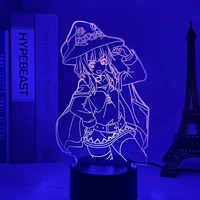 anime konosuba megumin led night light for bedroom decor manga konosuba room light 3d acrylic table touch lamp 7 color
