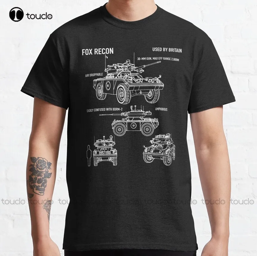 

British Army Fv 721 Fox Combat Vehicle Reconnaissance Classic T-Shirt Graphic Tees Vintage Xs-5Xl Unisex Streetwear Gd Hip Hop