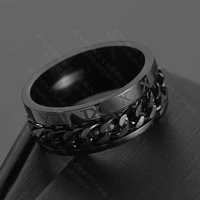 digital chain stainless steel ring european and american popular rotary ring stainless steel jewelry