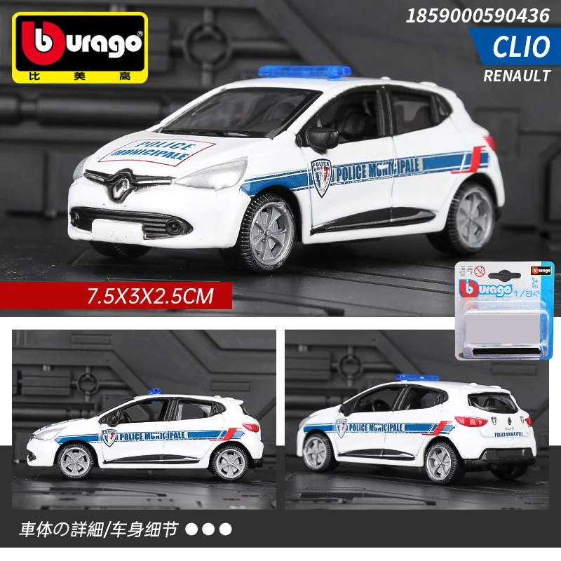 

Bburago 1/64 RENAULT CLIO Alloy Model Mini Car Diecasts & Kids Toys Vehicles Toy Pocket Car Decoration Gifts For Children
